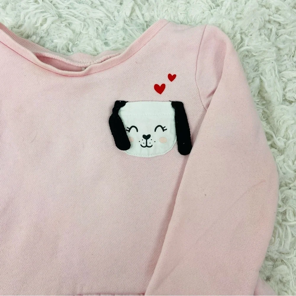 Carter's Pink & Gray dalmatian Dog pink ruffle long sleeve gray stretch leggings - Picture 8 of 17